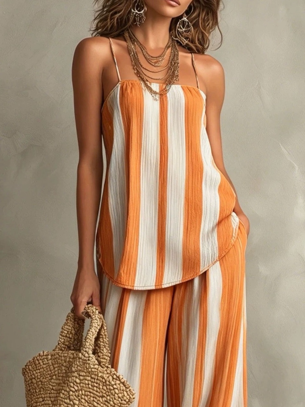 Orange Striped Set - Picture 2 of 2